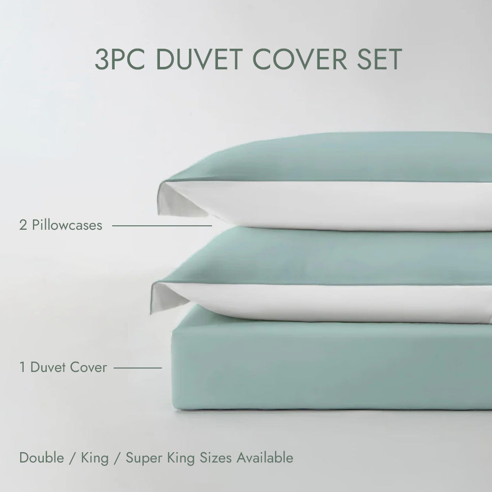 duvet cover set includes 2 pillowcases and 1 duvet cover, Redssen bedding set sage green #color_cloud-green
