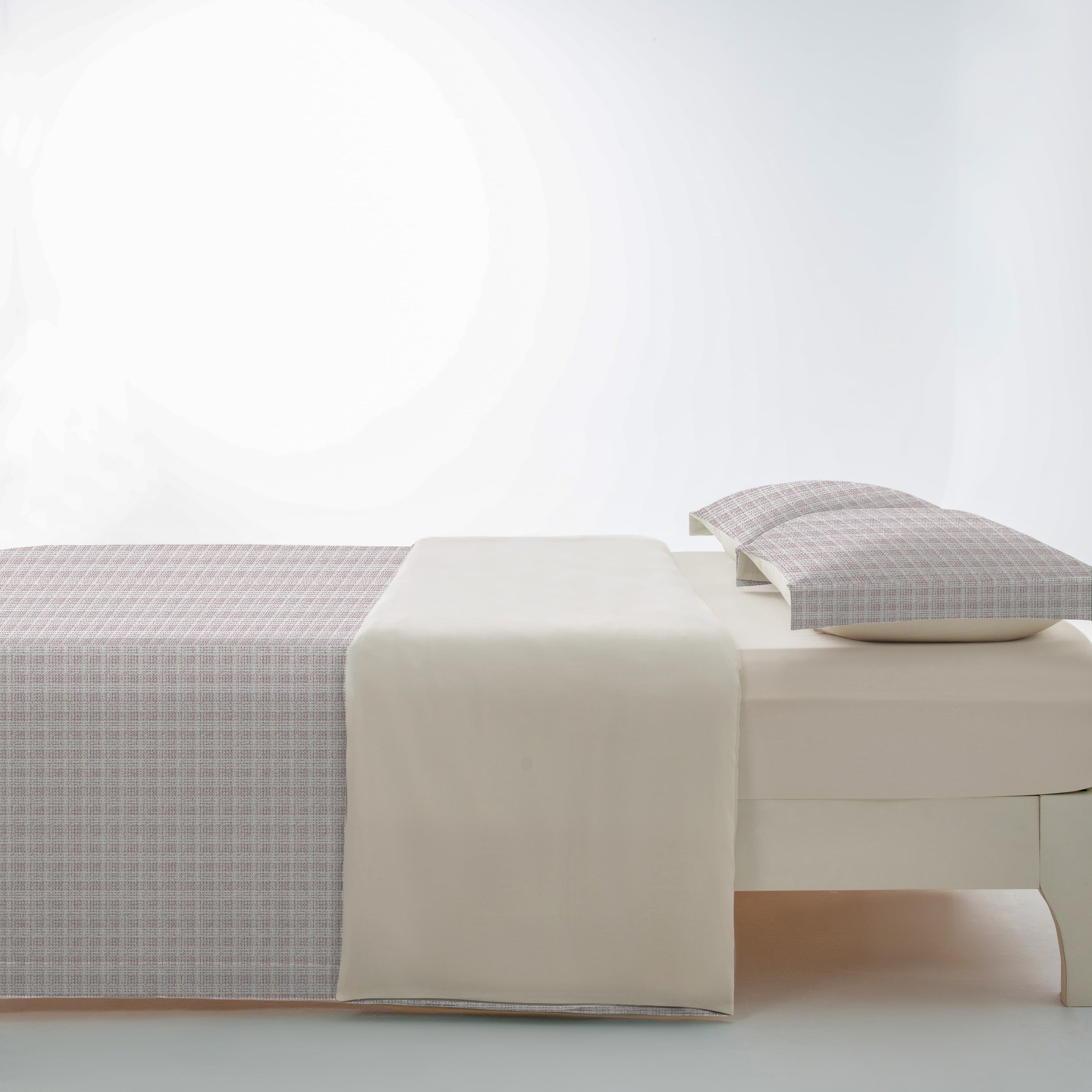 Redssen 3-Sided Zip Reversible Duvet Cover Set, Soft Breathable Bedding #color_sand-stripe-check