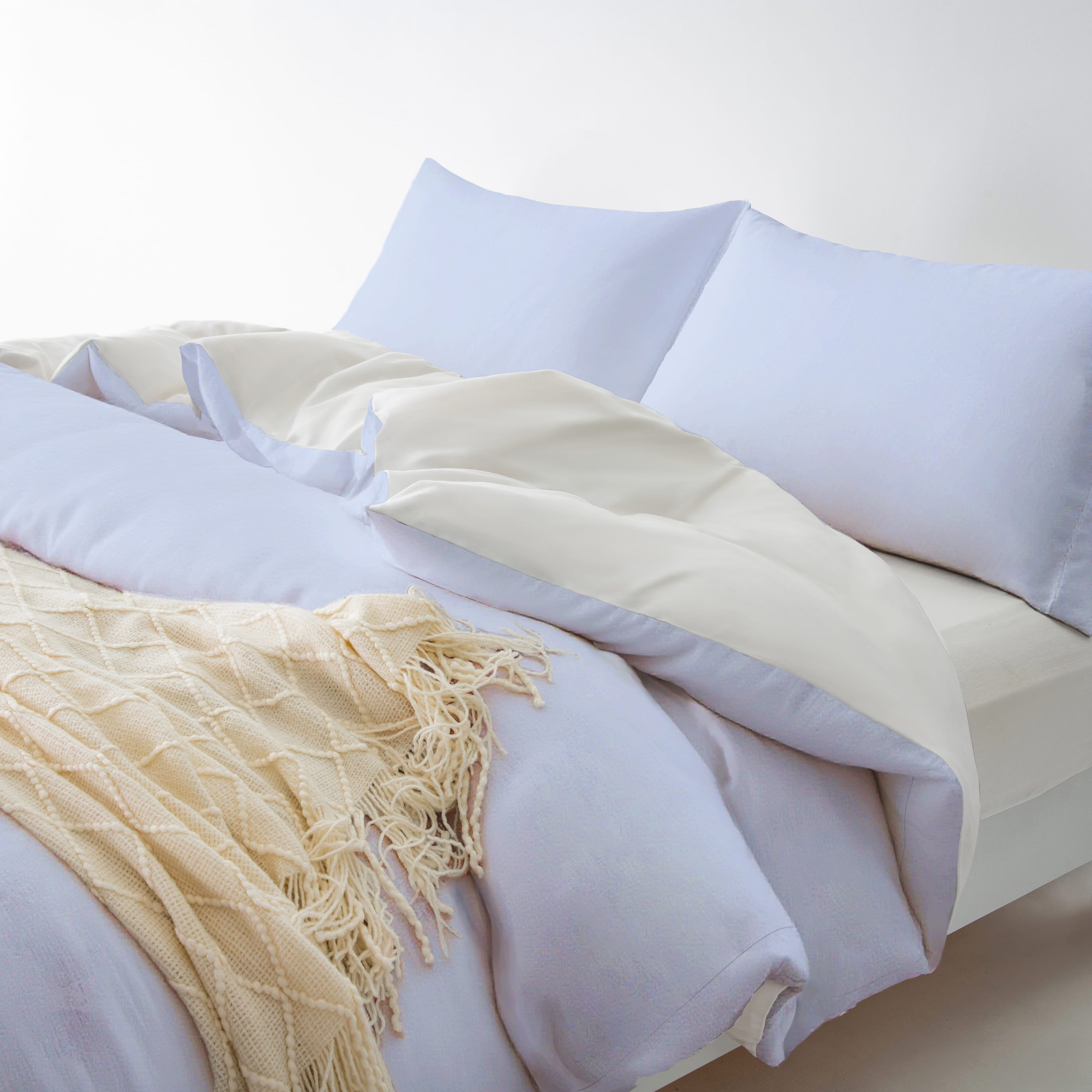 Redssen Cloud Blue duvet cover set with 3-sided zip, easy to change bedding #color_cloud-blue