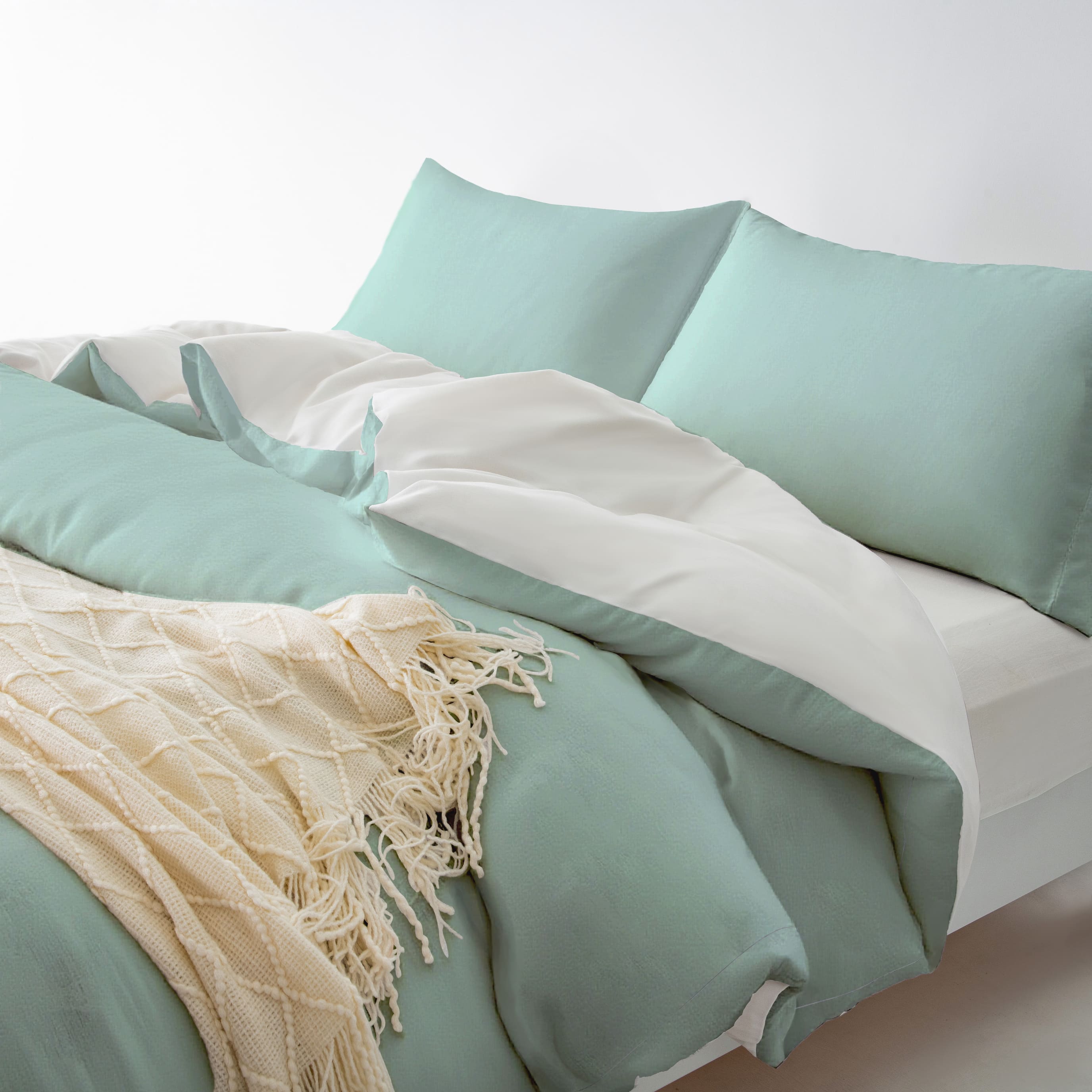 400TC Cotton Duvet Cover Zip Fastening · Cloud Blue