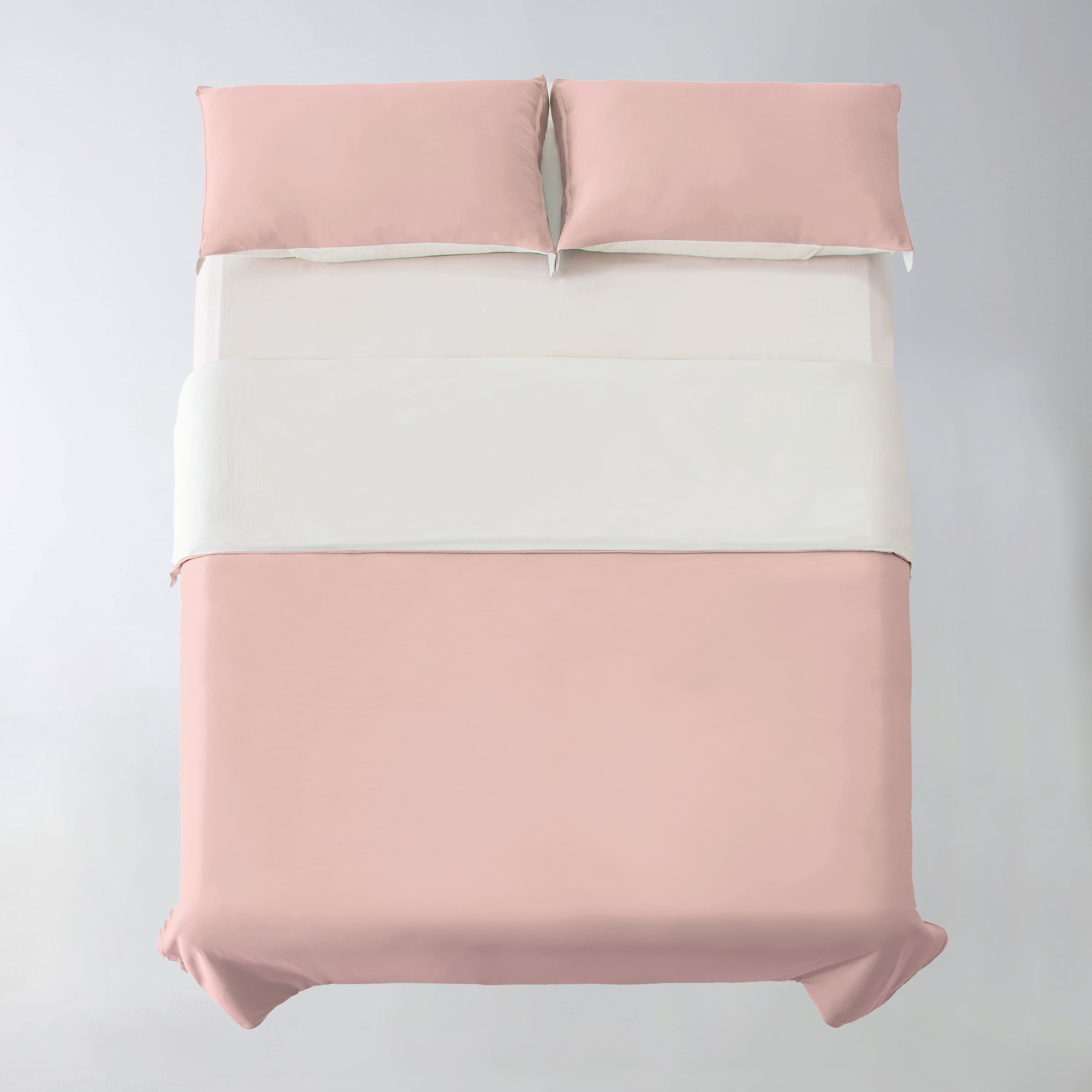 Redssen 3-sided zip duvet cover set, easy to change bedding #color_cloud-pink