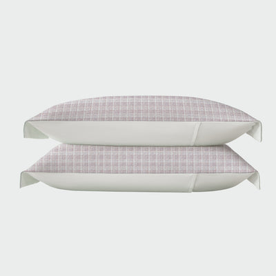 DE 2pk Sand Stripe Check Pillowcases