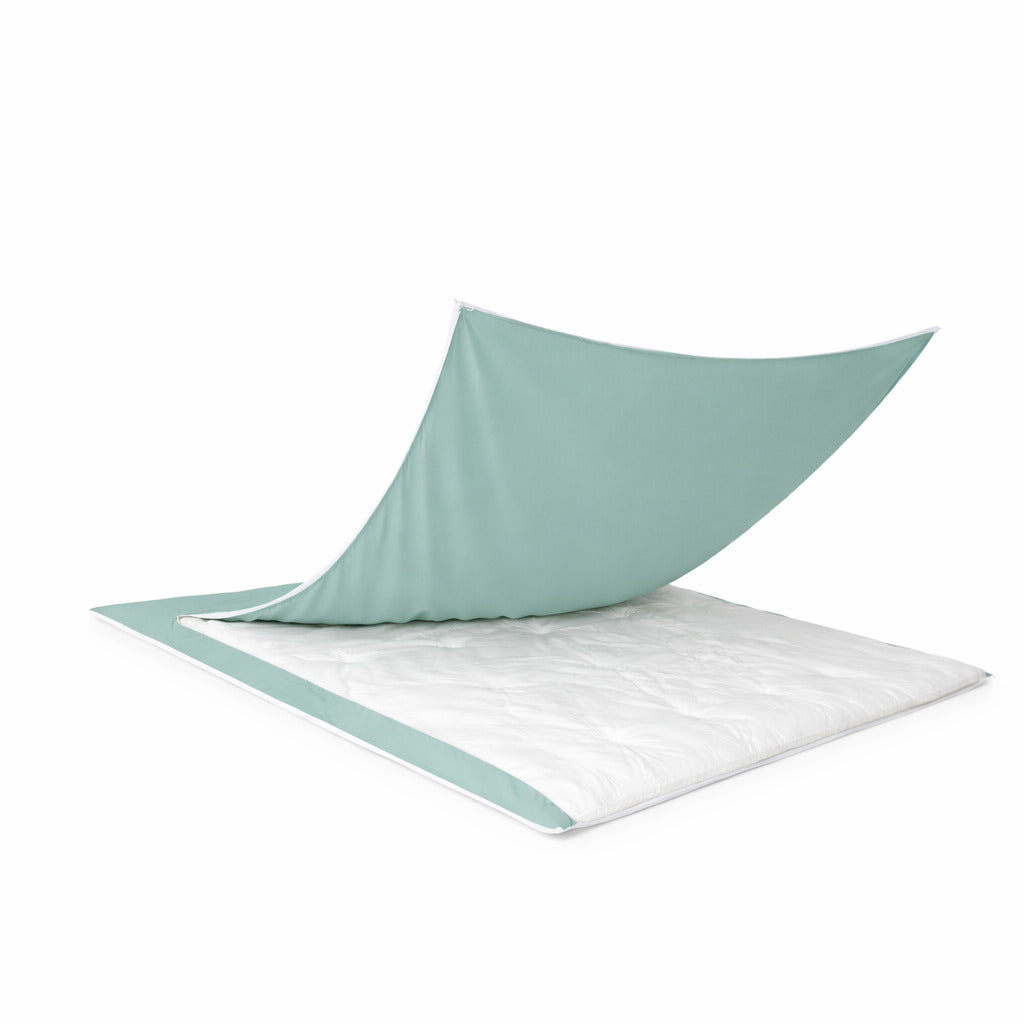 Redssen duvet cover with patented 3-sided zip opening design  #color_cloud-green