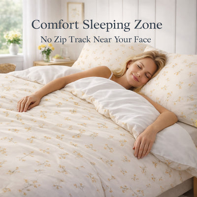 DE Yellow Floral Duvet Cover
