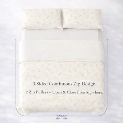 DE Yellow Floral Duvet Cover