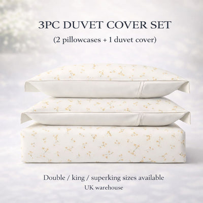 DE Yellow Floral Duvet Cover