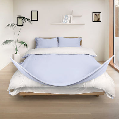 Redssen 3-sided zip duvet cover opening, cloud blue with pillowcases #color_cloud-blue